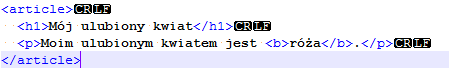 widoczność białych kodu HTML znaków w programie notepad++